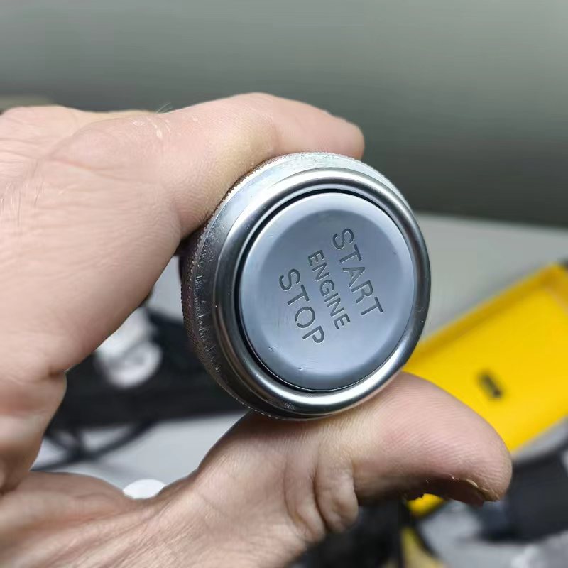 finished 12V push button start switch dashboard installation