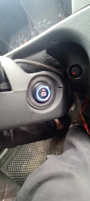 Push button start installed near steering column