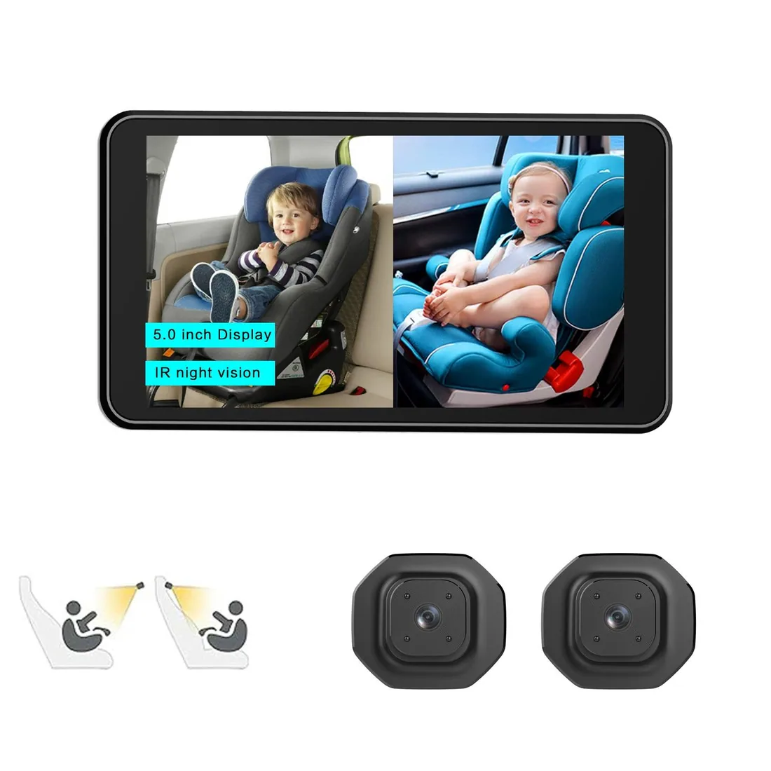 EFHIPS 5-inch In-Car Baby Monitor - actual catalog product photo