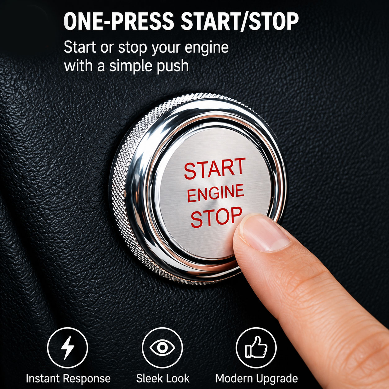 Push button switch installed on a vehicle dashboard